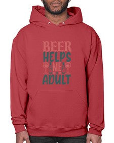 beer helps me adult 646# - beer- Hoodie