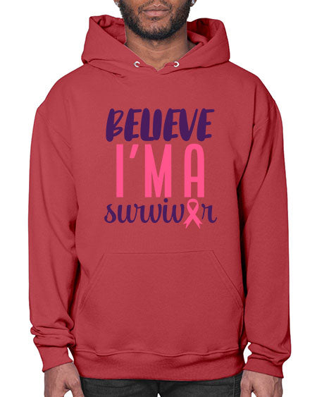 believe im a survivor Style 16# - breast cancer- Hoodie