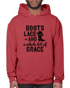 boots lace and a whole lot of grace 268# - western- Hoodie