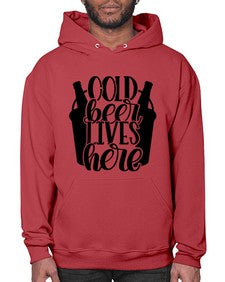 cold beer lives here 872# - beer- Hoodie