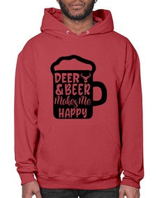 deer and beer makes me happy 900# - beer- Hoodie