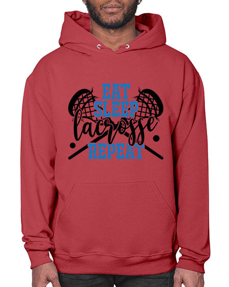 eat sleep lacrosse repeat 15# - lacrosse- Hoodie