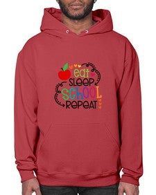 eat sleep school repeat 45# - general school- Hoodie
