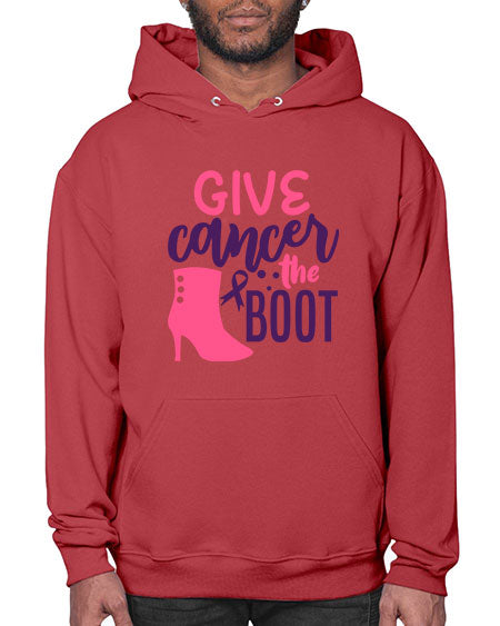 give cancer the boot Style 11# - breast cancer- Hoodie