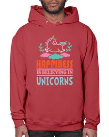 happiness is believing in unicorns 152# - unicorn- Hoodie