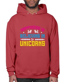 happiness is believing in unicorns 161# - unicorn- Hoodie