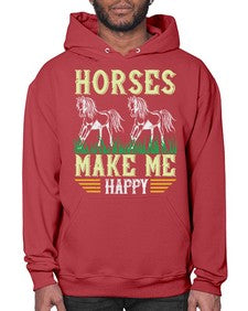 horses make me happy Style 40# - horse- Hoodie