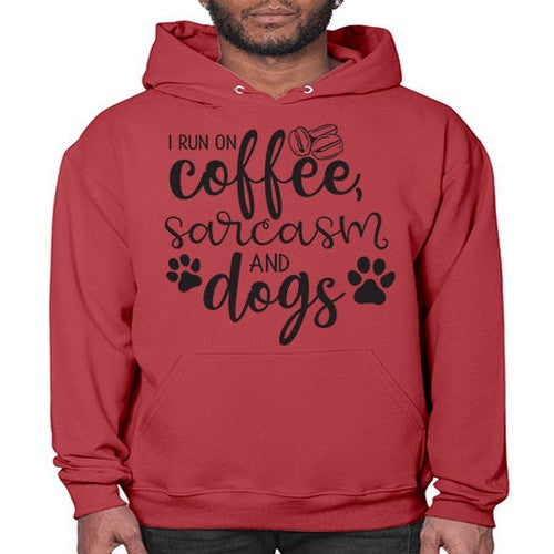 i run on coffee, sarcasm and dogs 172# - dogs- Hoodie