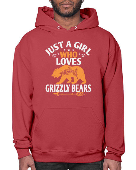 just a girl who loves grizzly bears 159# - bears - animals- Hoodie