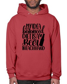 my idea of a balanced diet 1425# - beer- Hoodie