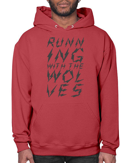 running with the wolves - wolf- Hoodie