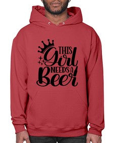 this girl needs a beer 1643# - beer- Hoodie
