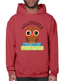 whooos ready for first grade 1002# - first grade- Hoodie