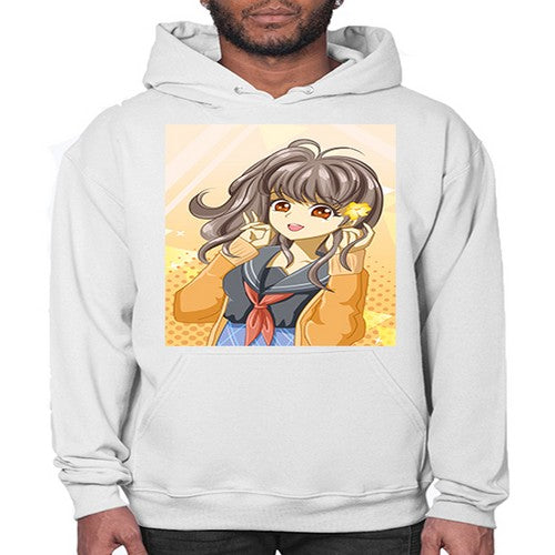 A beautiful and happy girl back to school 90# - anime- Hoodie