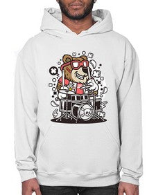 Bear drummer 14# - cartoon animals- Hoodie