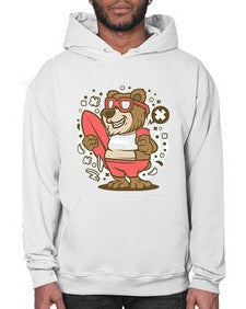 Bear surfing 17# - cartoon animals- Hoodie