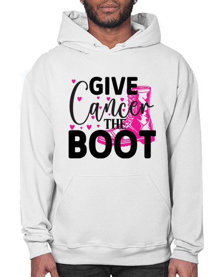 Give Cancer the Boot 24# - breast cancer- Hoodie
