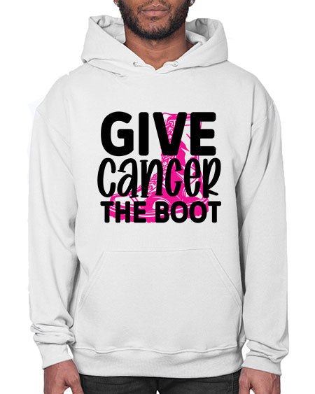 Give Cancer the Boot 25# - breast cancer- Hoodie