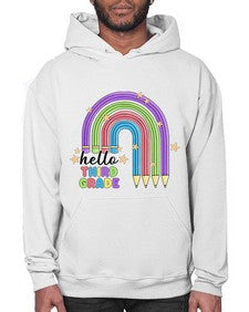 Hello third Grade Pencil Rainbow 347# - third grade- Hoodie
