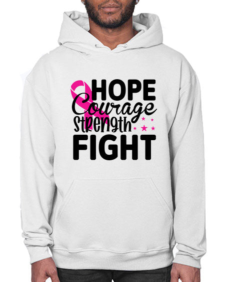 Hope Courage Strength Fight 21# - breast cancer- Hoodie