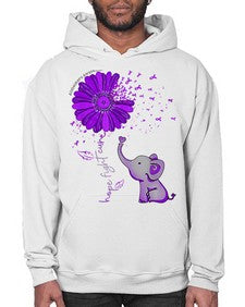 Hope Fight Cure Elephant Alzheimers Purple Ribbon 161# - alzheimers- Hoodie