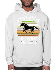 Horses lend us the wings we lack Style 43# - horse- Hoodie