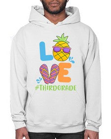 LOVE third Grade Summer Pineapple 527# - third grade- Hoodie
