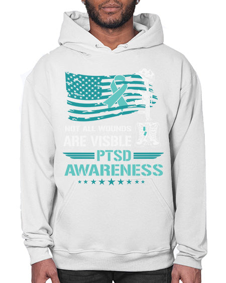 Patriotic Military PTSD Awareness 13# - PTSD- Hoodie
