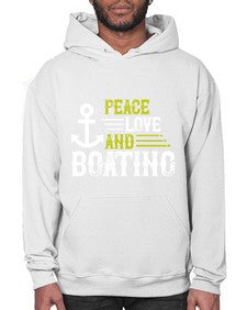 Peace Love and Boating 33# - boats- Hoodie