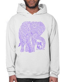 Purple Elephant Alzheimer Awareness 210# - alzheimers- Hoodie
