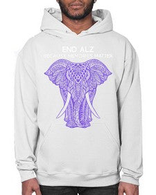 Purple Elephant Alzheimer Awareness 211# - alzheimers- Hoodie