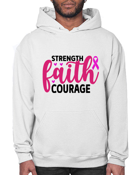 Strength Faith Courage 8# - breast cancer- Hoodie