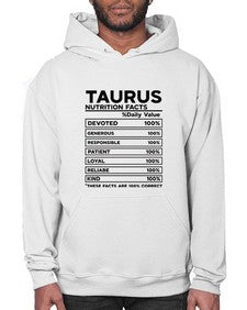 Taurus Nutrition Facts 490# - taurus- Hoodie