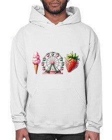 Watercolor Strawberry Fair 1693# - strawberry- Hoodie