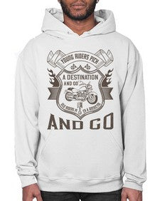 Young riders pick a destination and go old riders pick a dissection and go 84# - motorcycle- Hoodie