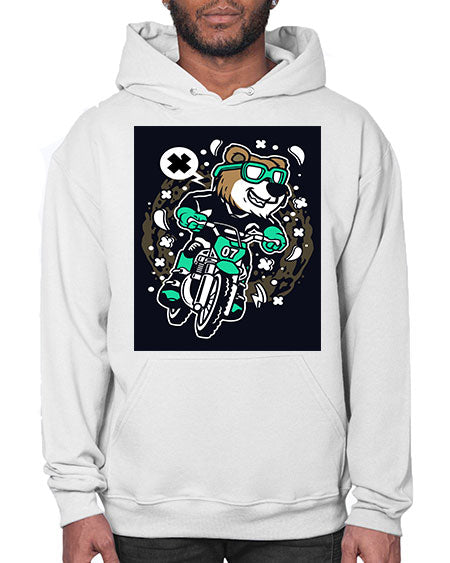 bear motocross rider 37# - bears - animals- Hoodie