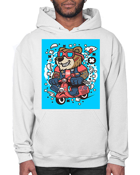 bear scooterist 41# - bears - animals- Hoodie