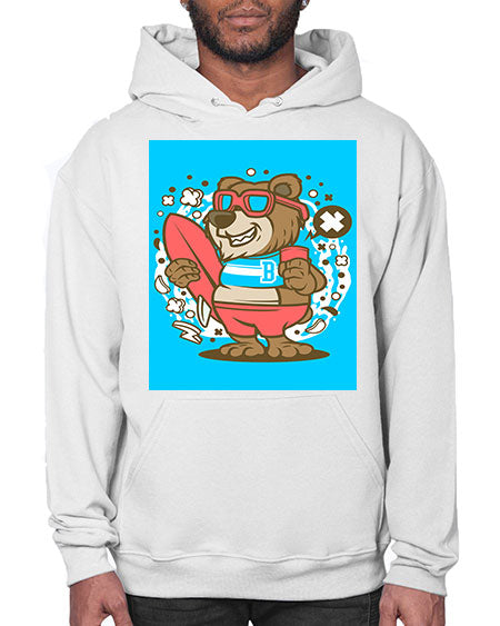 bear surfing 45# - bears - animals- Hoodie