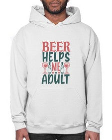 beer helps me adult 646# - beer- Hoodie