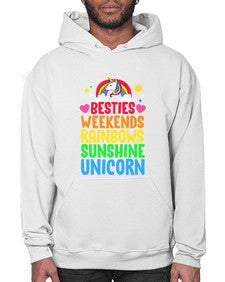 besties weekends rainbows sunshine unicorn 58# - unicorn- Hoodie
