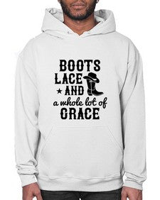 boots lace and a whole lot of grace 268# - western- Hoodie
