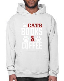 cats books and coffee Style 38# - cats- Hoodie