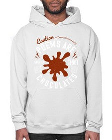 caution poems are sweeter than chocolates 77# - chocolate- Hoodie