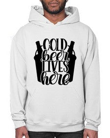 cold beer lives here 872# - beer- Hoodie