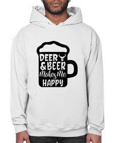 deer and beer makes me happy 900# - beer- Hoodie