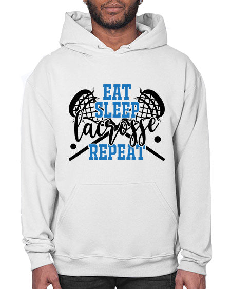 eat sleep lacrosse repeat 15# - lacrosse- Hoodie