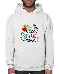 eat sleep school repeat 45# - general school- Hoodie