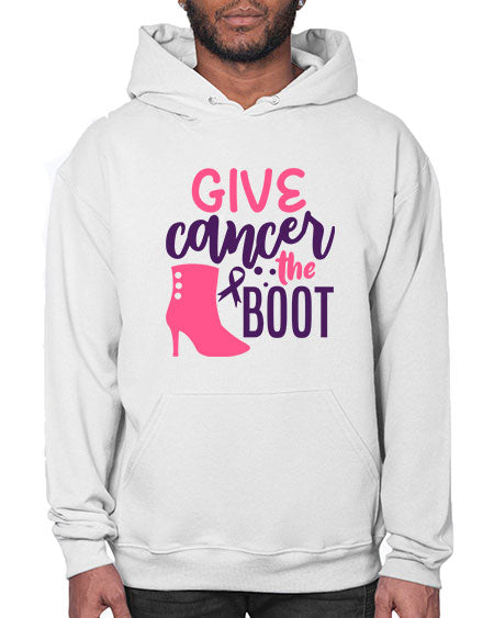 give cancer the boot Style 11# - breast cancer- Hoodie