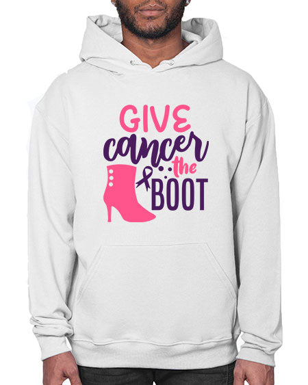 give cancer the boot Style 1# - breast cancer- Hoodie