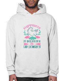 happiness is believing in unicorns 162# - unicorn- Hoodie